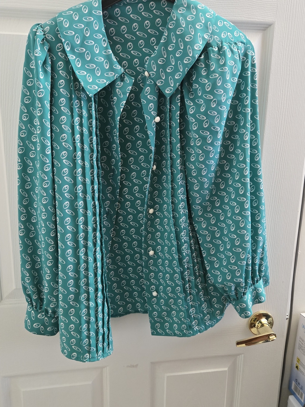 Teal Paisley Button-Up Shirt for Men